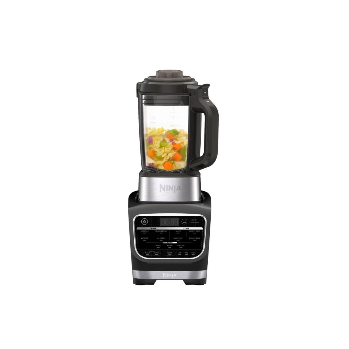 A Ninja Foodi Cold &amp;amp; Hot Blender filled with soup