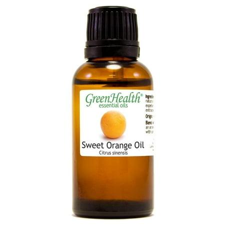 Sweet Orange Essential Oil - 1 Fl Oz (30 Ml) Glass Bottle W/ Euro Dropper - 100% Pure Essential Oil by Greenhealth