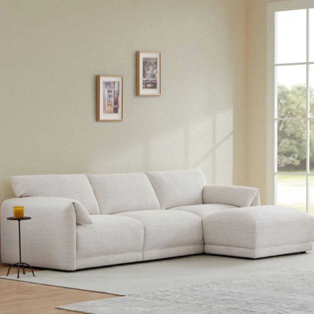 Bodhild 115.7' Boucle 4 - Piece Modular Sectional with Ottoman