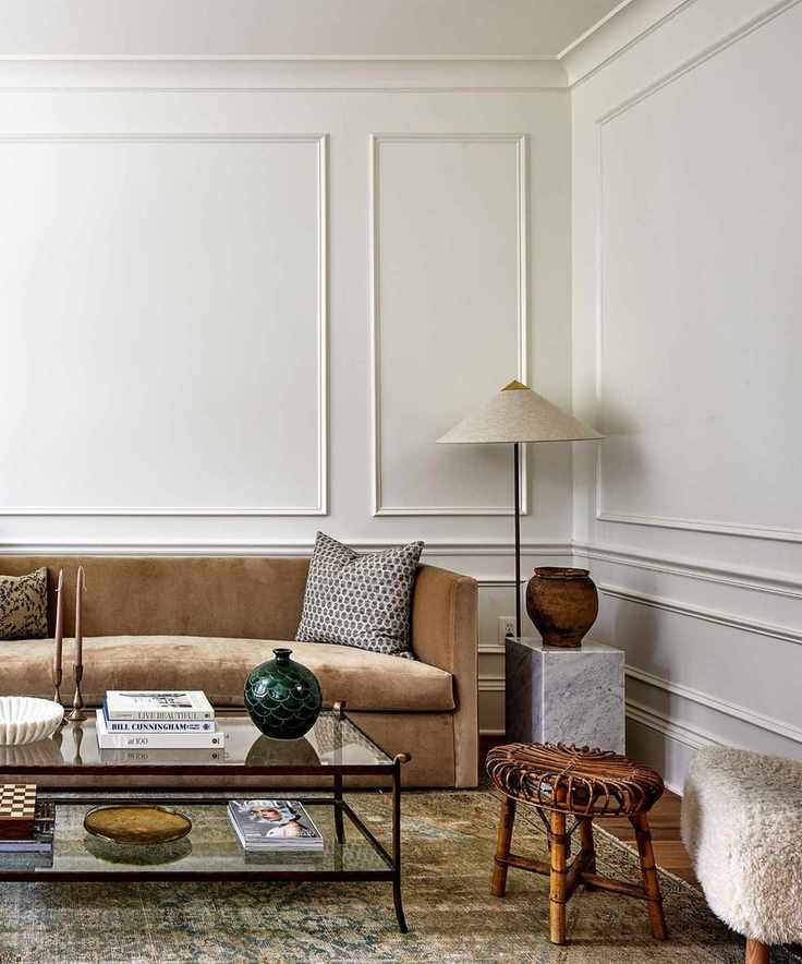 Neutral living room with natural materials