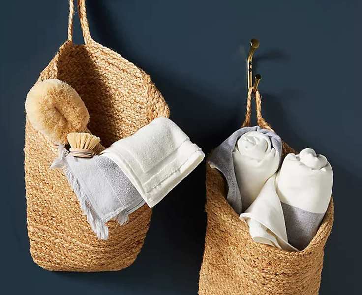 Storage baskets: Image of Anthropologie hanging baskets