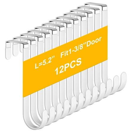 Larger Door Hanger Hooks, 12 Pack Over the Door Hooks for Hanging, Over the Door Towel Rack for Bathroom, Towel Hooks Fits 1 3/8\