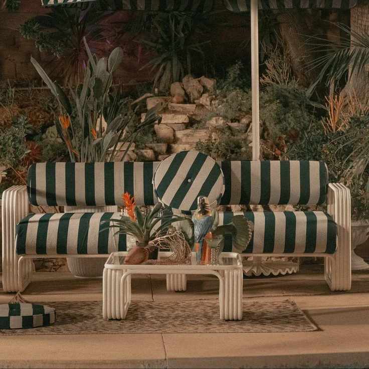 striped retro sofa
