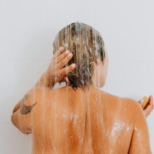 Woman washing hair 