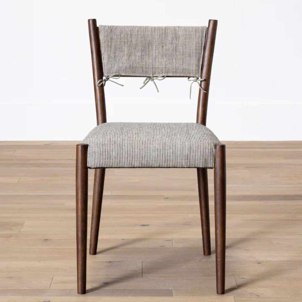 mcgee and co wood and stripe dining chair
