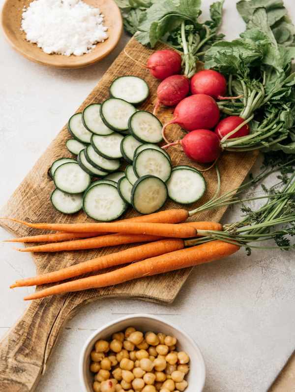 Mexican Chopped Salad Recipe with Honey-Shallot Dressing - vegetables, produce, carrots, cucumbers