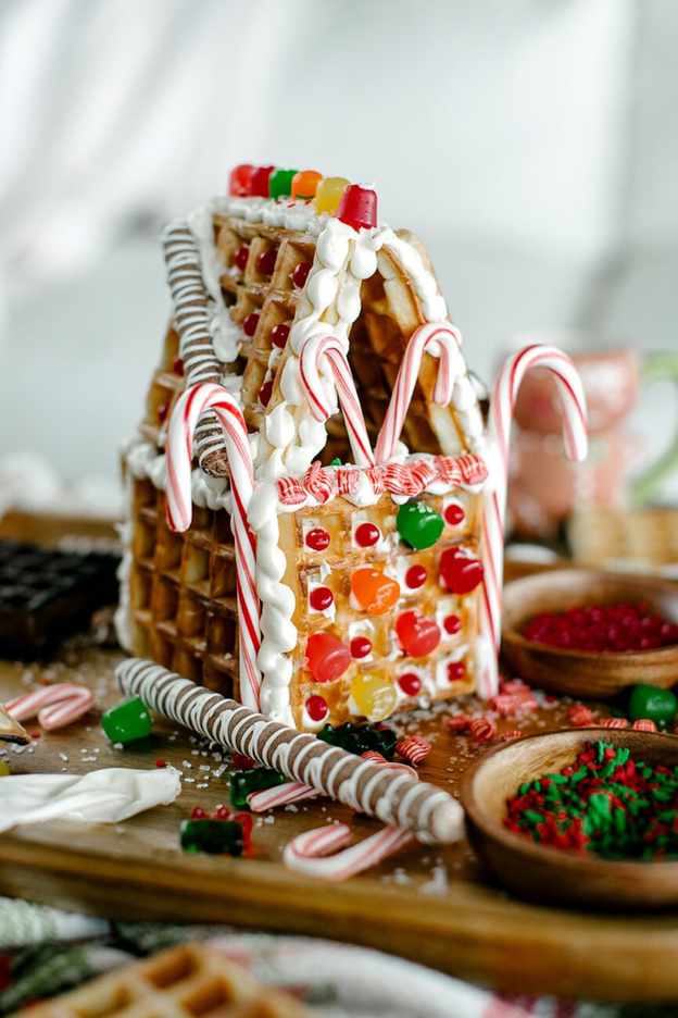 Festive Waffle Gingerbread House