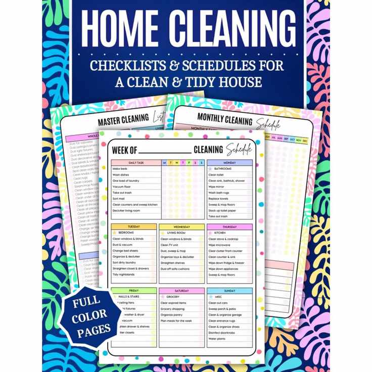 Home cleaning checklists and schedules for organization.