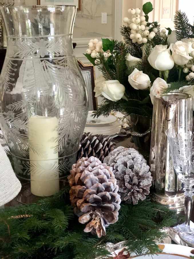 Pine cone and Christmas foliage centerpiece