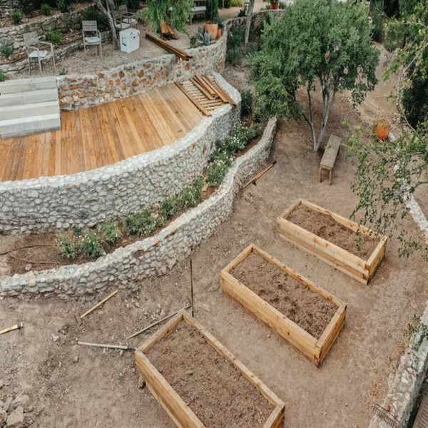 backyard garden transformation - building frames