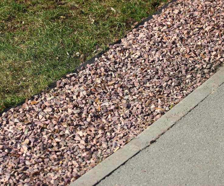 A French drain in a yard