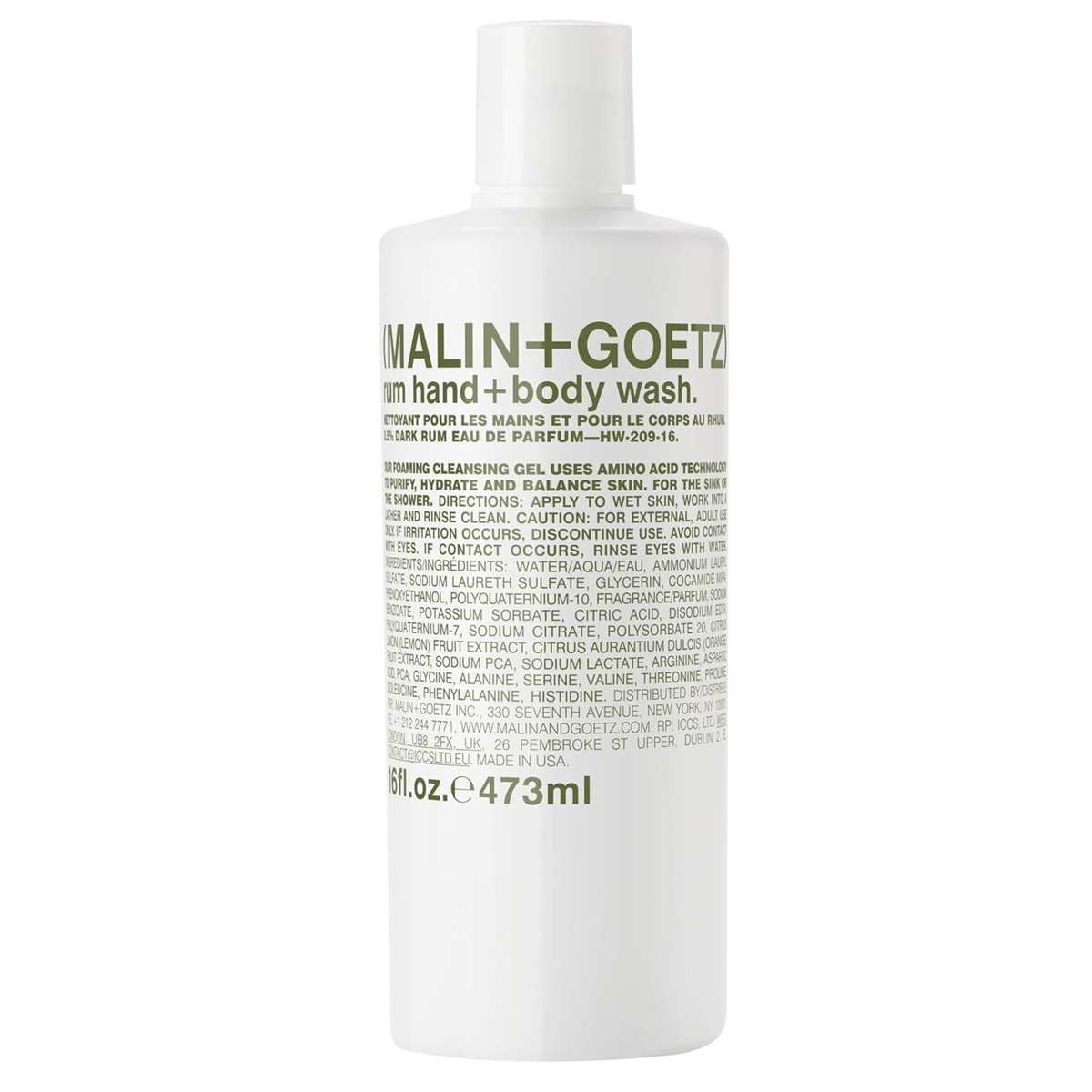 A white bottle of hand and body wash