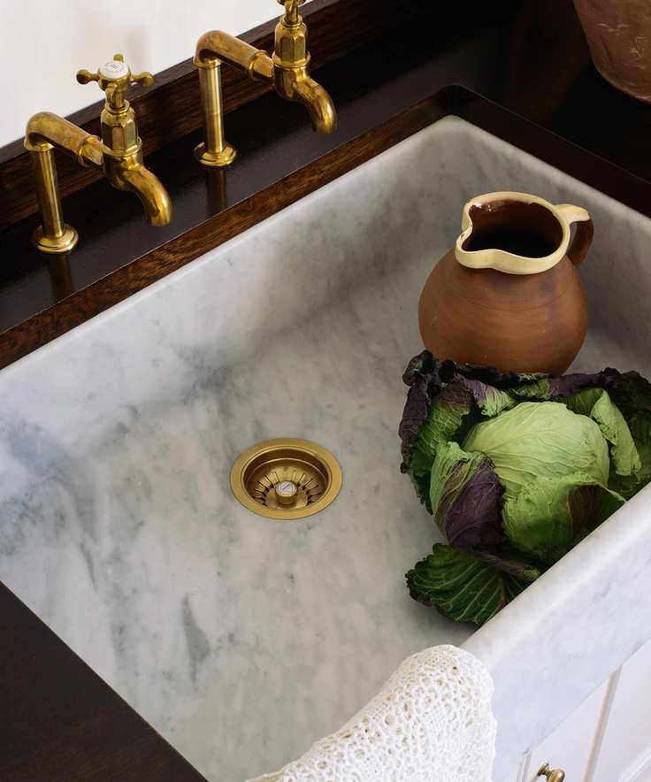 Stylish kitchen sink with marble