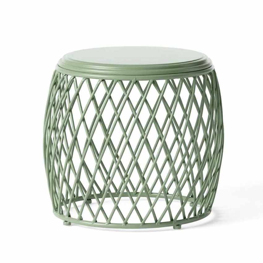 Green Outdoor Lattice Iron Side Table