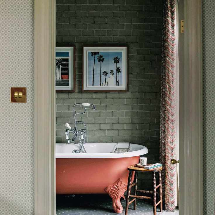 Hambledon Gardens wall tiles in Sage Grey, Fired Earth