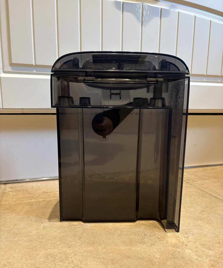 eufy Omni E25 dirty water tank showing thick dark water in the bottom quarter