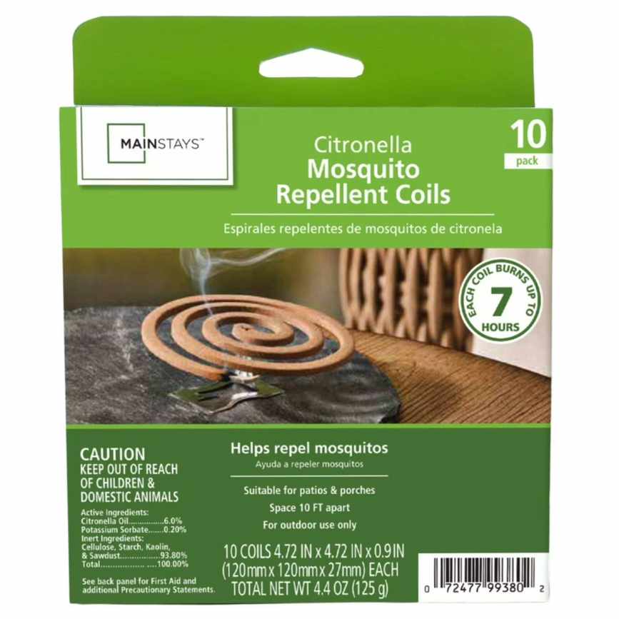 Citronella mosquito repellent coils in green cardboard packaging