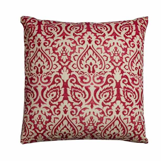 damask red throw pillow