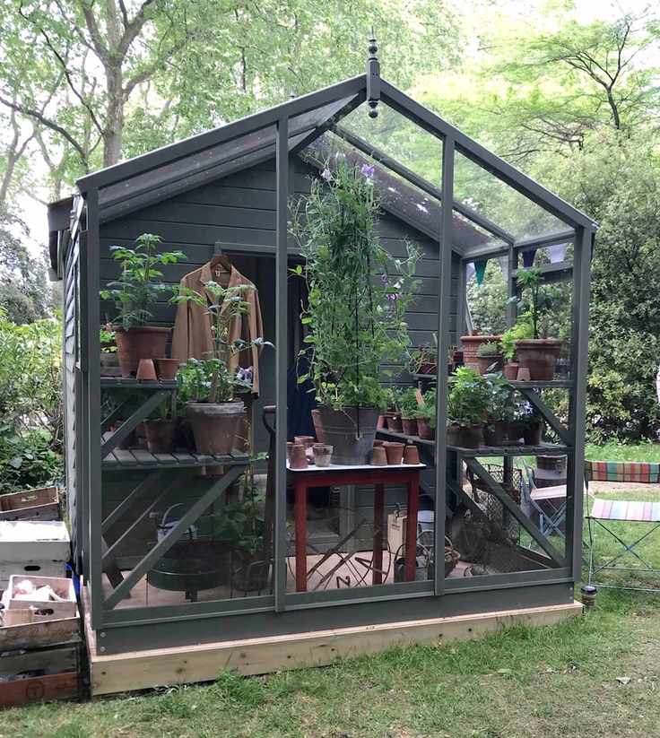 shed with greenhouse extension