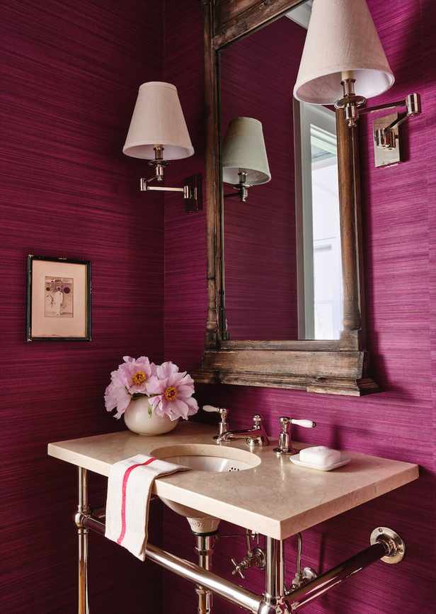 Purple powder room.