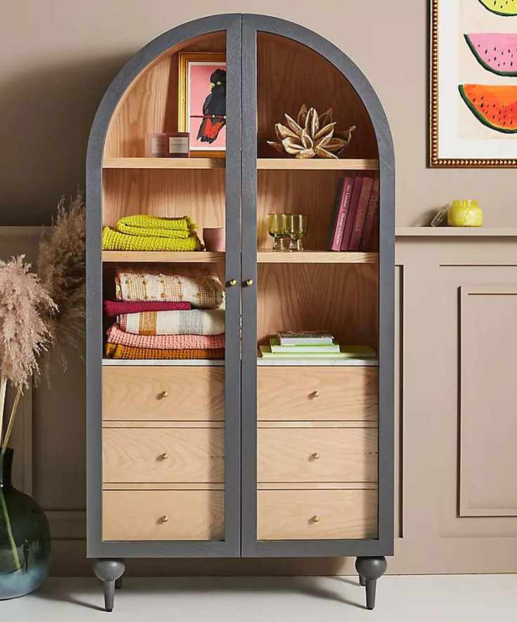 Glass-fronted dresser with internal storage