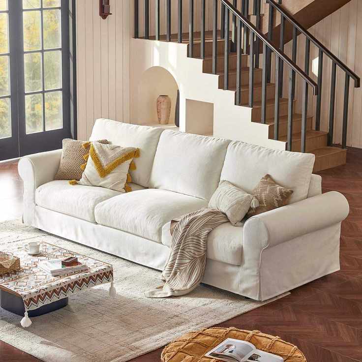 Latitude Run® Oversized Cloud Sofa With Washable Slipcover, Farmhouse Style, Deep Seat | Wayfair