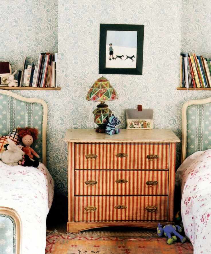 kids bedroom with bed and storage