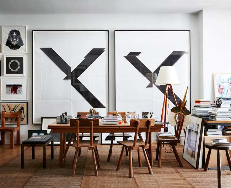 Calming home office with white design