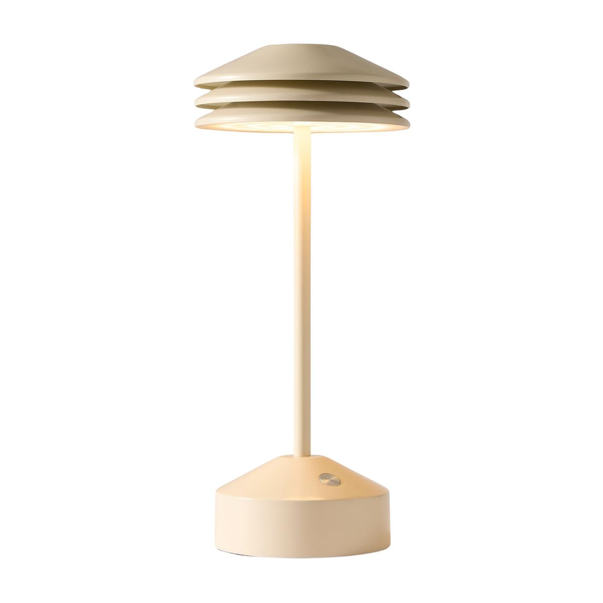 a cream portable lamp