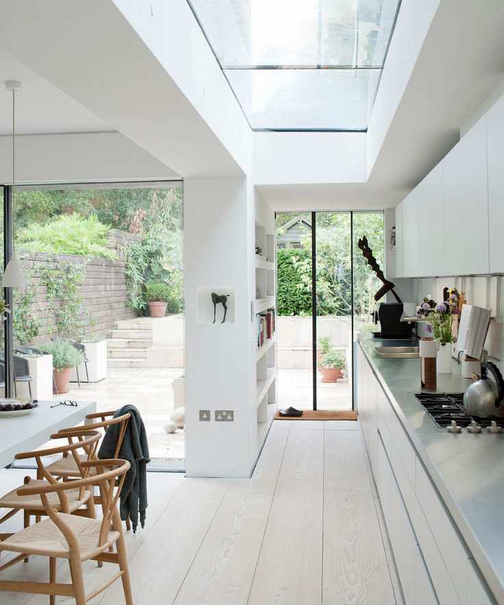 A modern kitchen remodel in a period building