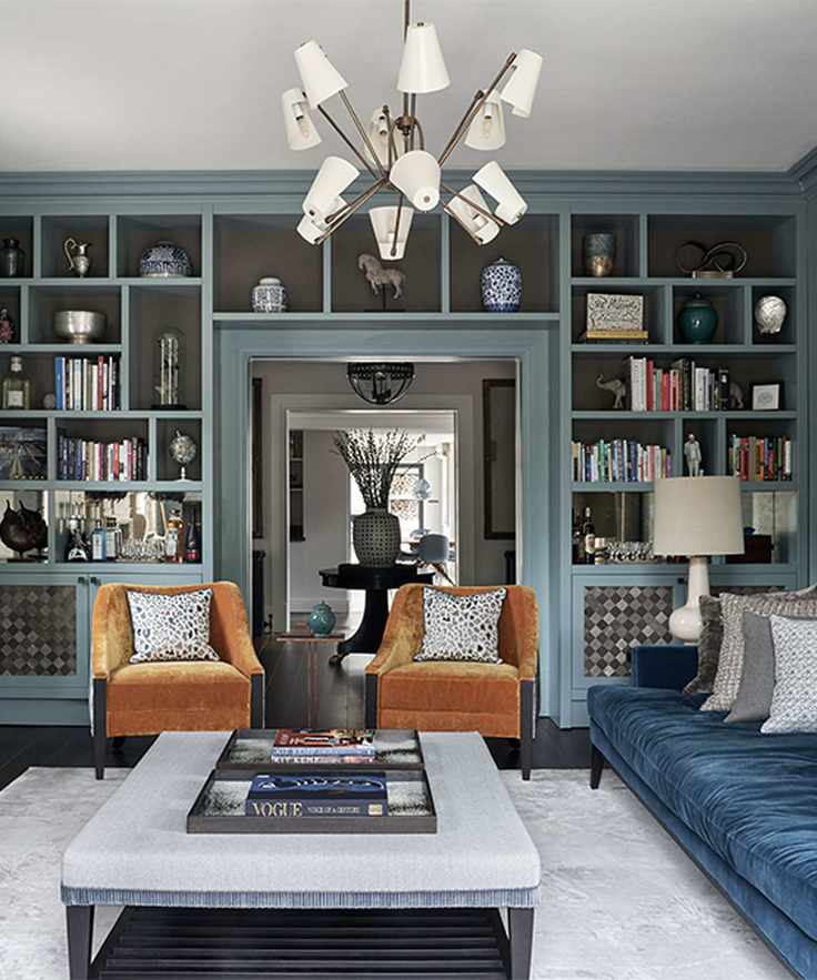 Bookshelf ideas for living rooms with painted shelving