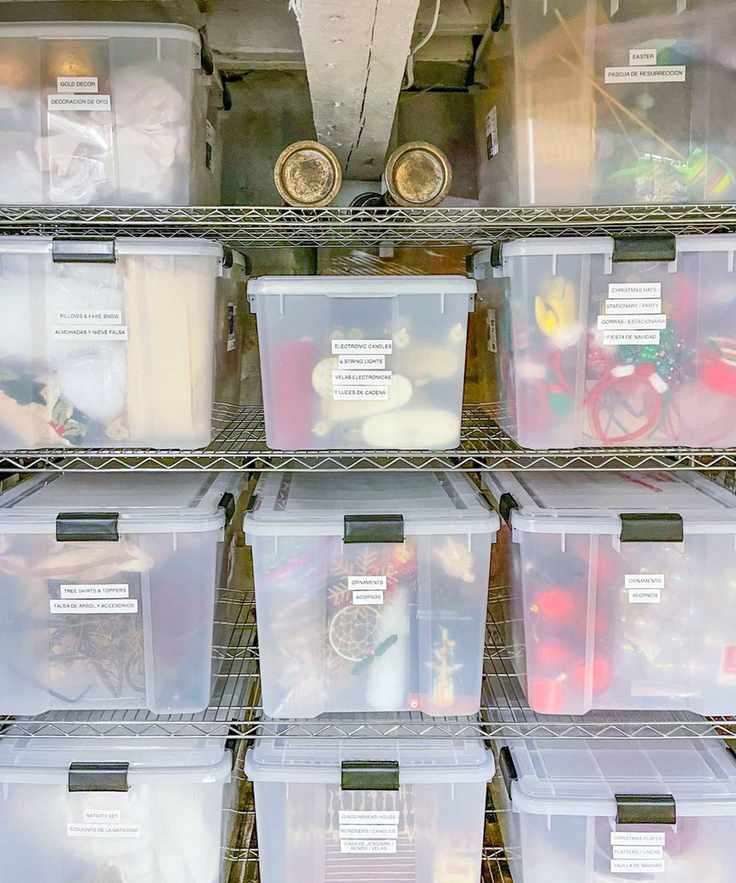 Plastic christmas storage boxes