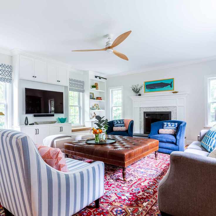 Living room with built-in TV cabinet