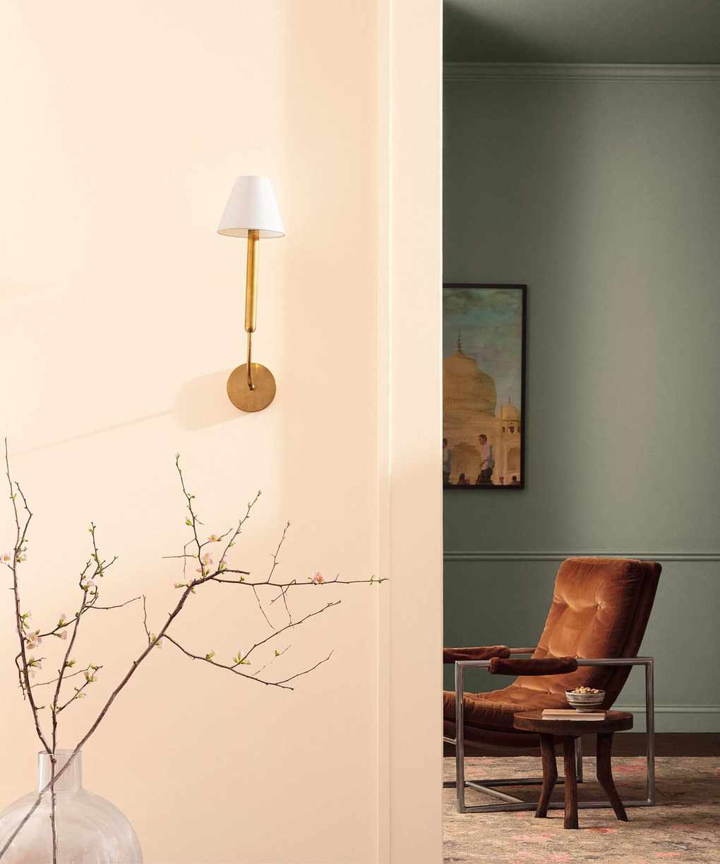 benjamin moore pink and green color scheme