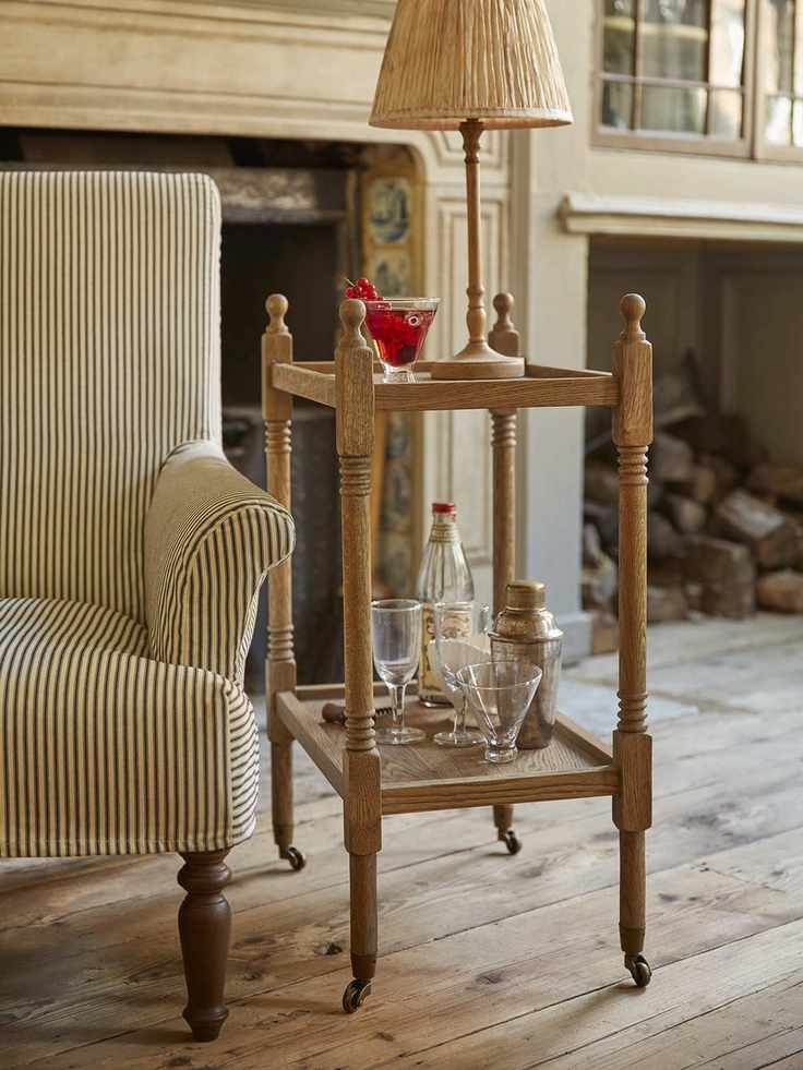 Oak bar cart from Rowen & Wren