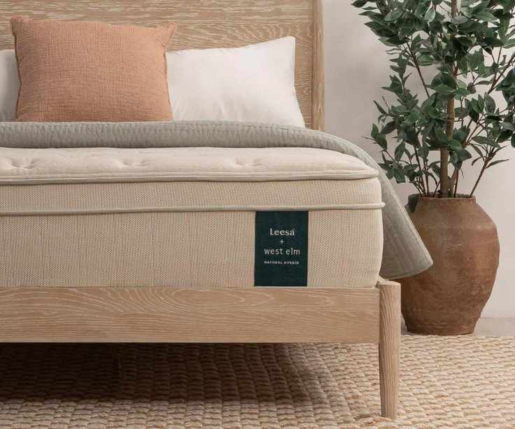 Leesa x West Elm Mattress on a bed.
