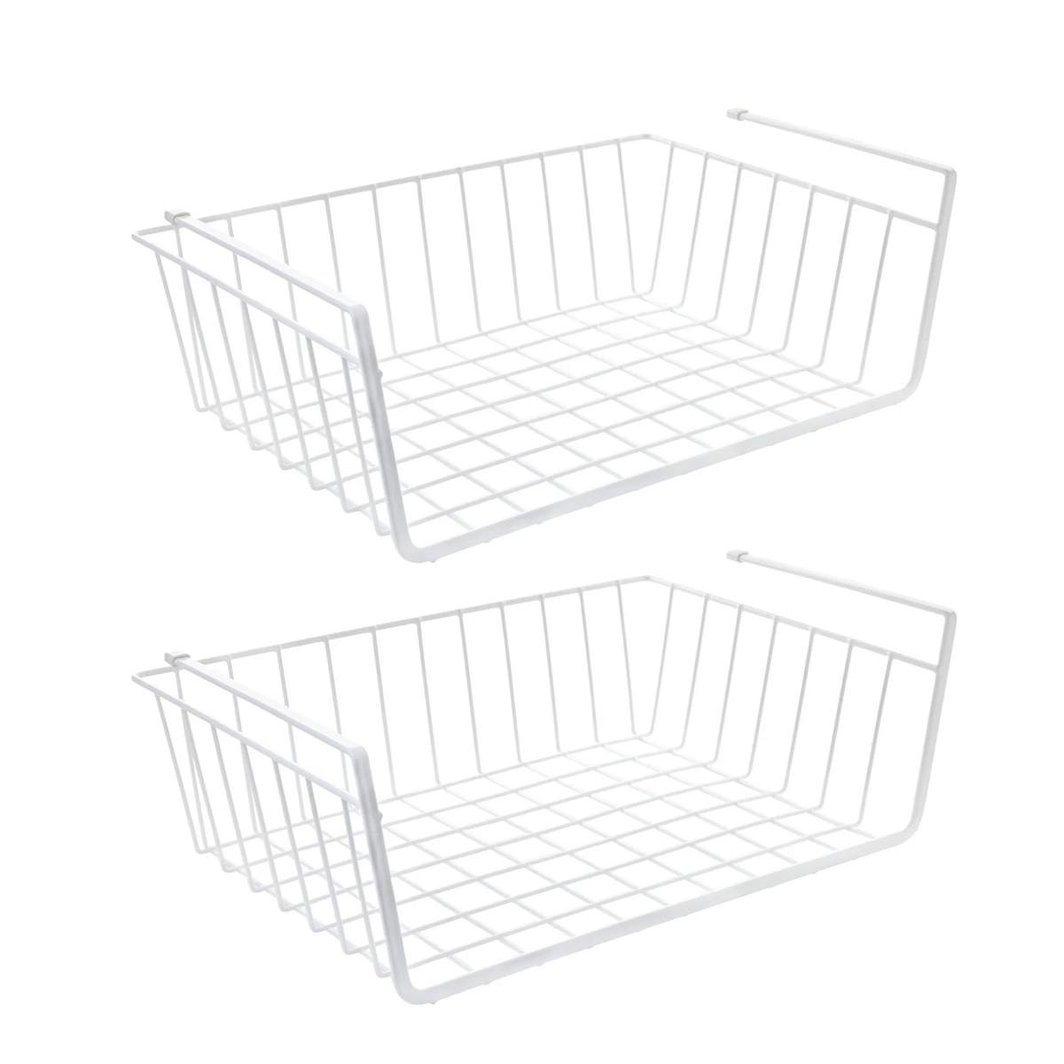 White under-shelf baskets