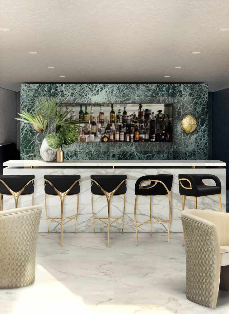 Stylish basement bar