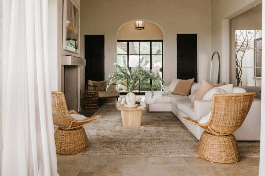 Rattan chairs in living room
