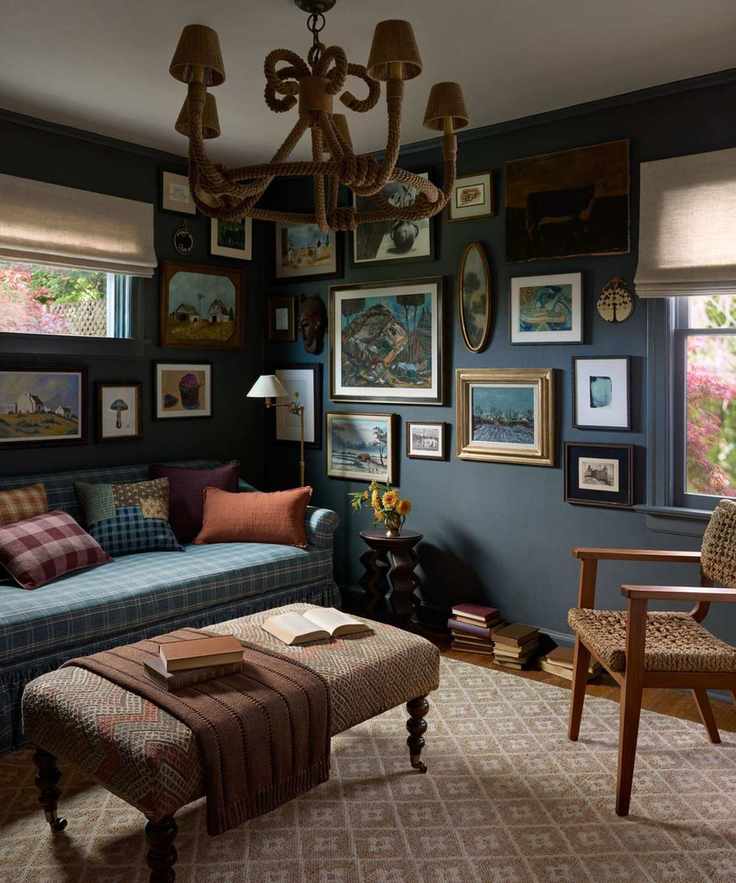 navy blue snug family room