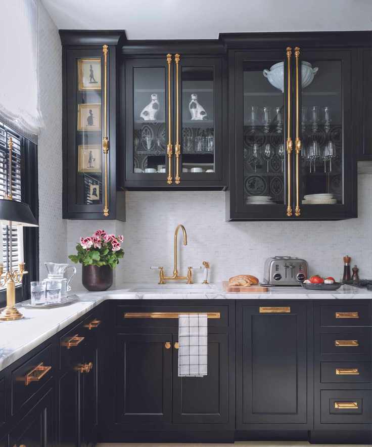 black and white kitchen in new york apartment