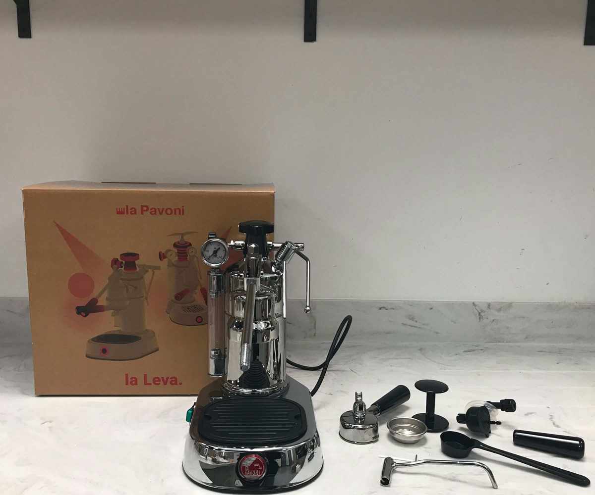 La Pavoni professional unboxed on countertop