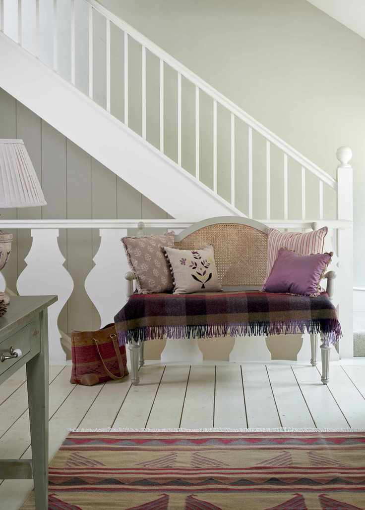 Susie Watson Designs textiles in cottage staircase ideas