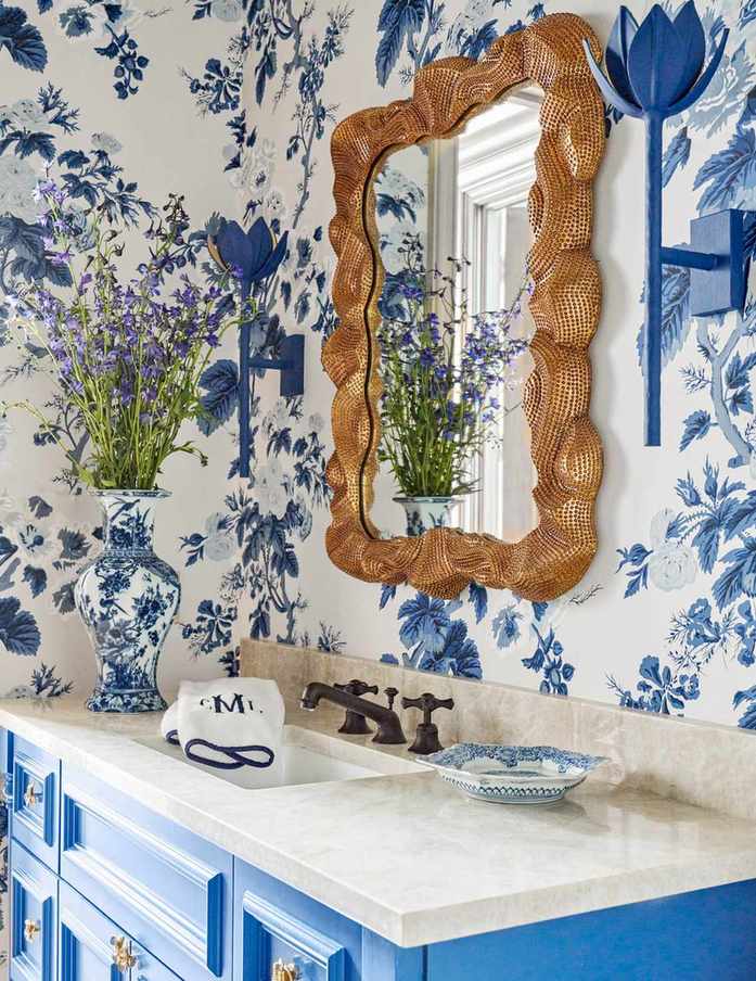 Charming bathroom with blue accents