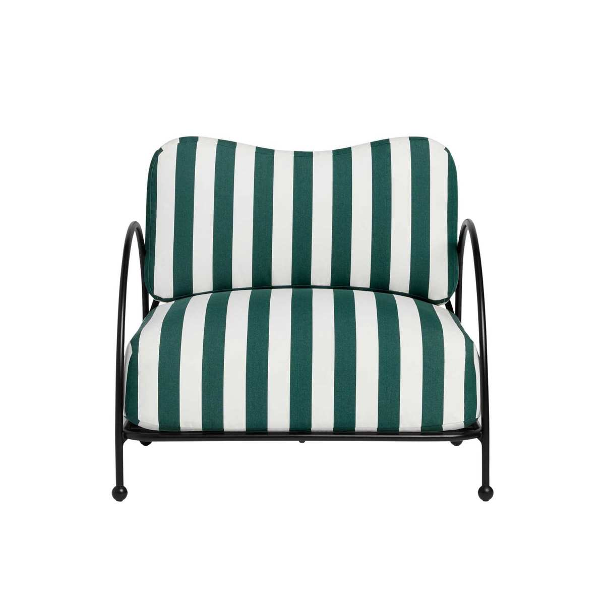 a green and white accent chair