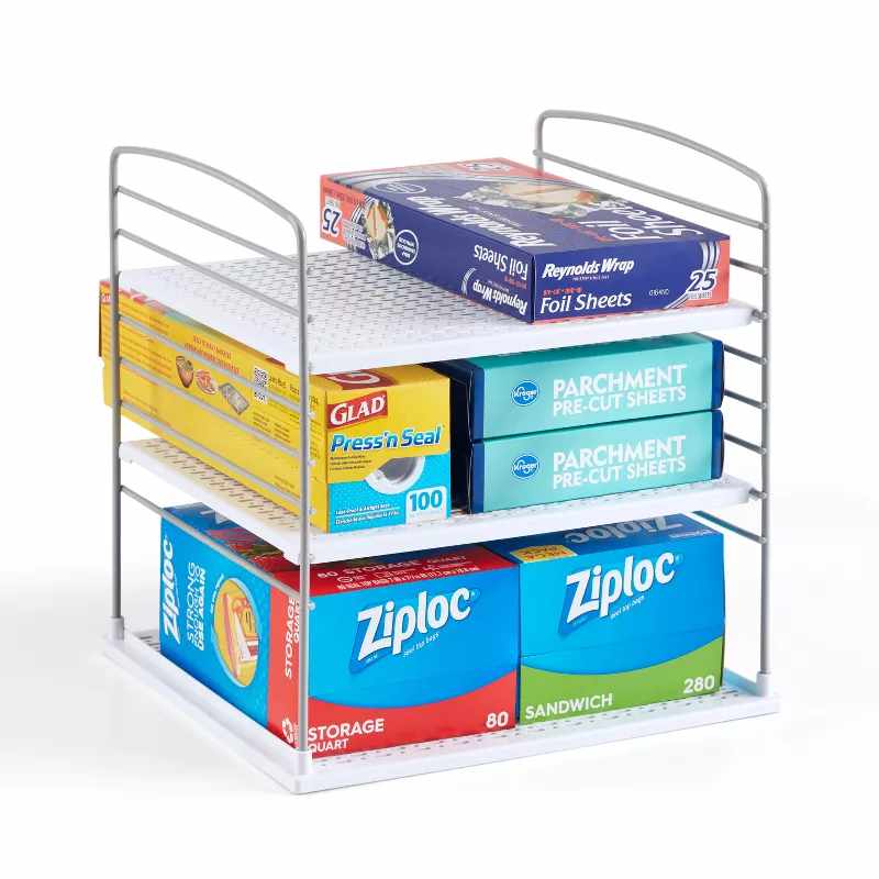 Youcopia Upspace 12"x12" Box Organizer: Freestanding Kitchen Storage With Multi-Compartments, Non-Slip Grip, White