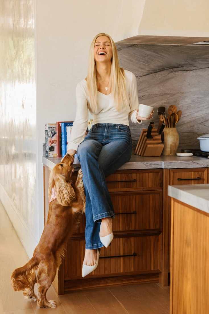 Mari Llewellyn Kitchen with dog