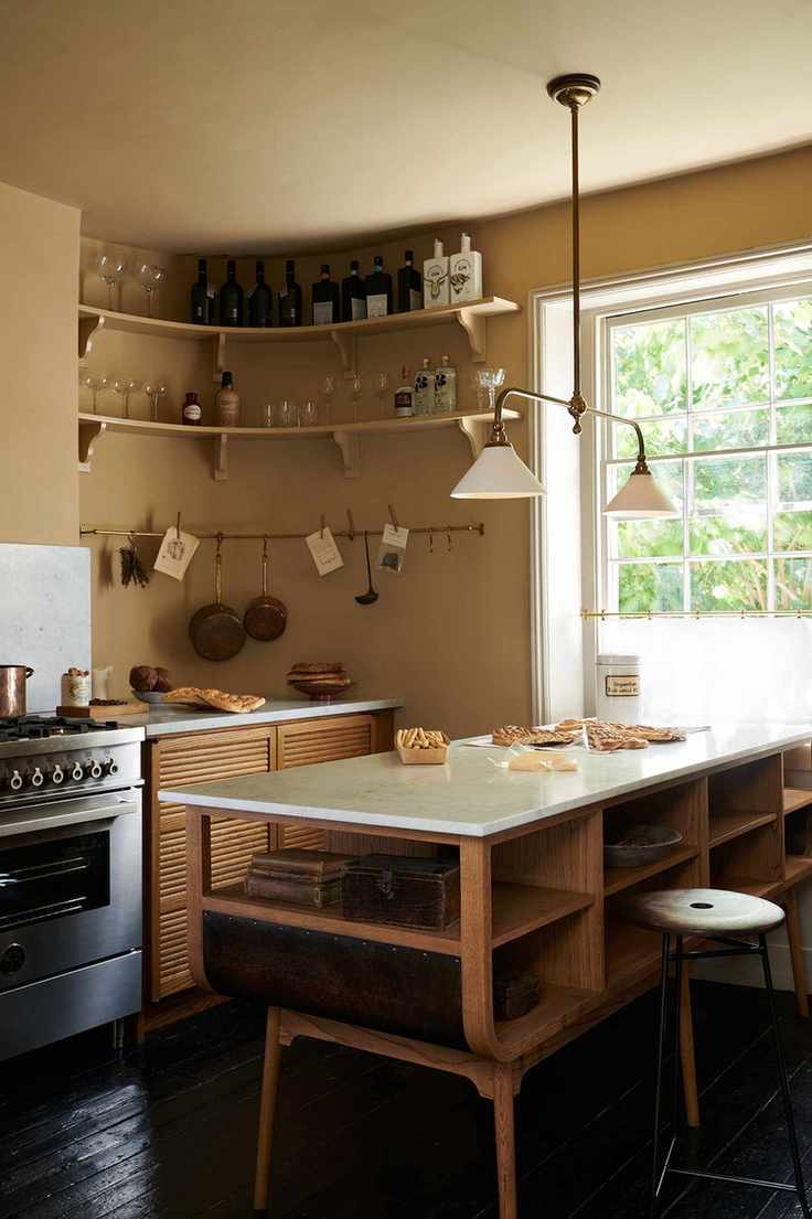 The Haberdashers kitchen with shop fitting style cabinet island