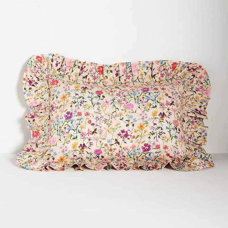 Coco &amp;amp; Wolf Silk Ruffle Cushion Cover