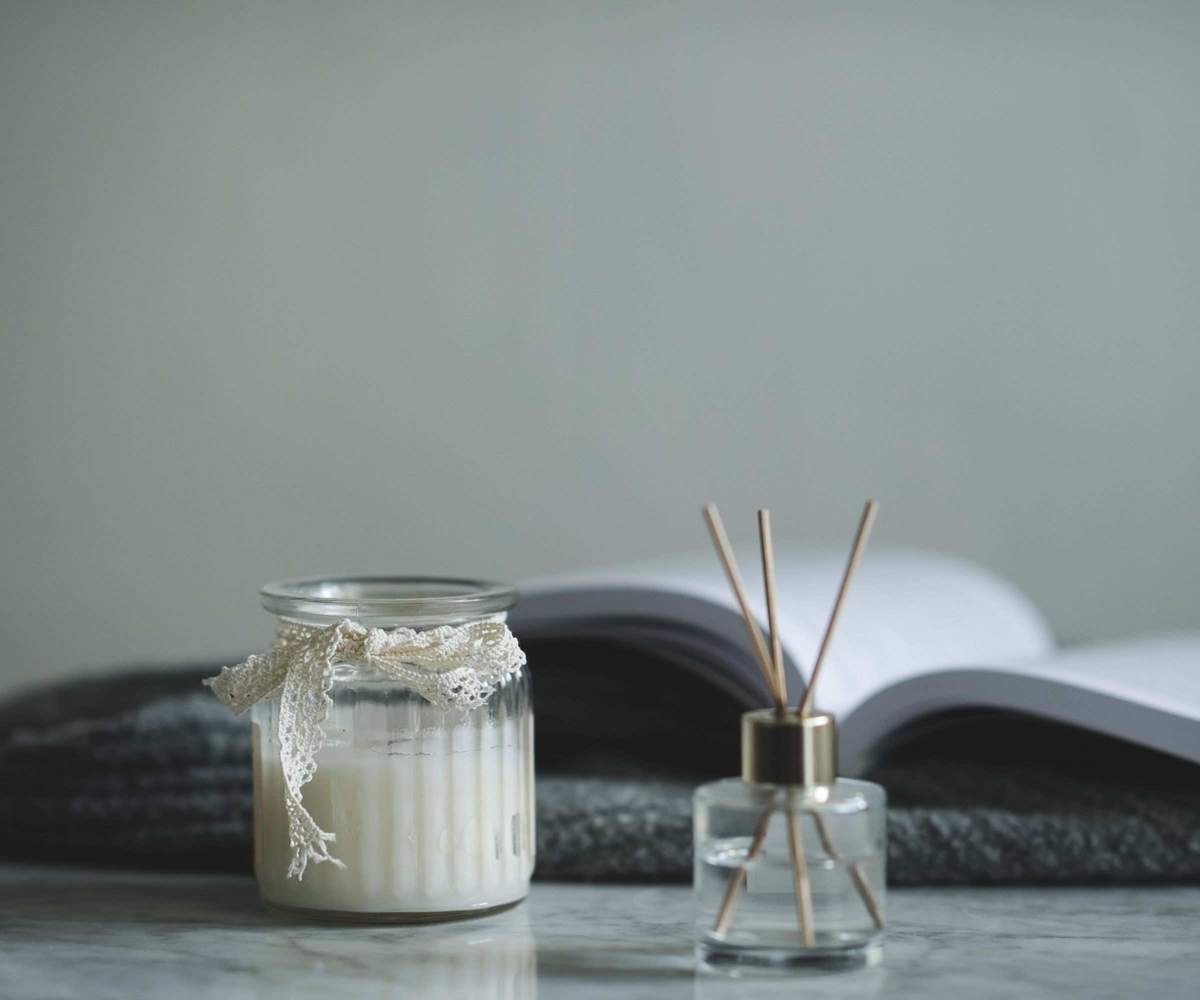 Reed diffuser on a surface
